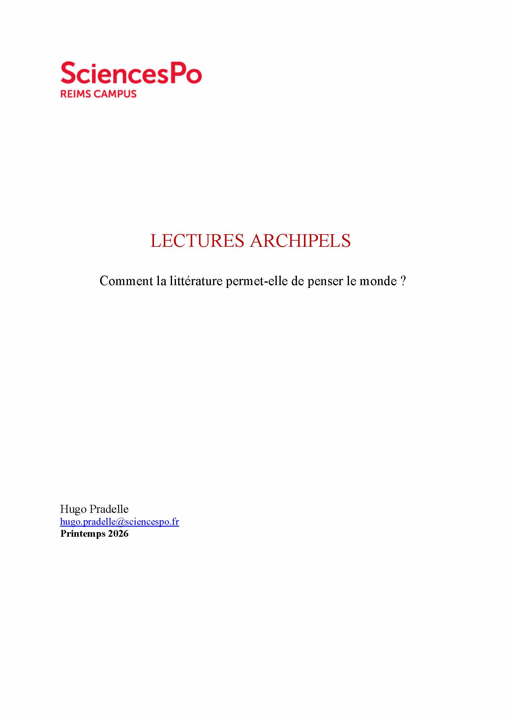 Reader PRADELLE - Lectures Archipels
