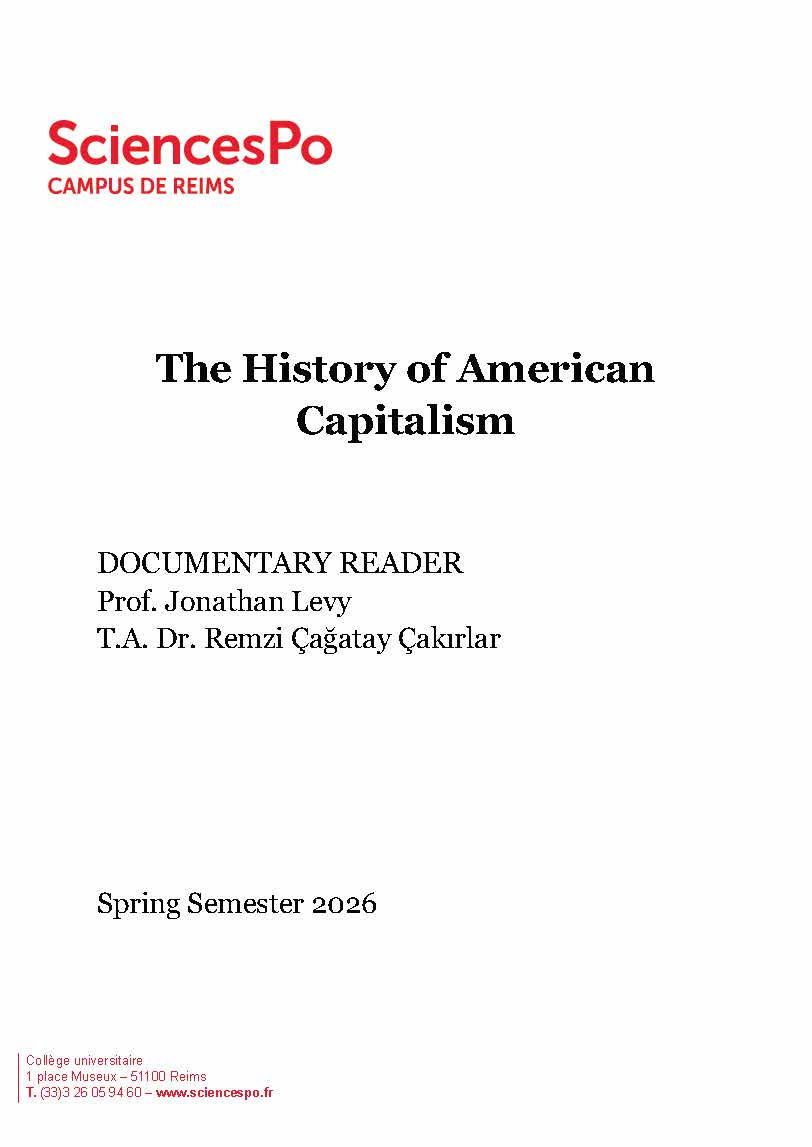 Reader JONATHAN LEVY - THE HISTORY OF AMERICAN CAPITALISM